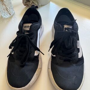 Vans Black and White Low-Top Skate Sneakers